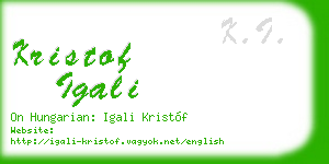 kristof igali business card