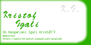 kristof igali business card